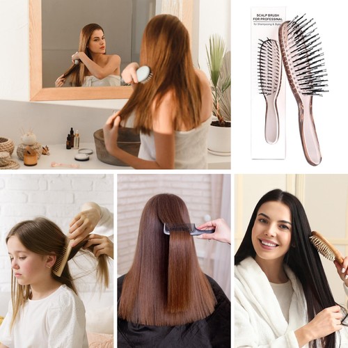 Kopfhaut Massage Kamm Antistatische Haarbürste für Nass Trocken Gebrauch Beauty Tool - Bild 8 von 14