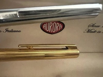 AURORA Kugelschreiber Marco Polo Verchromt Und Vergoldet 2 PENNE