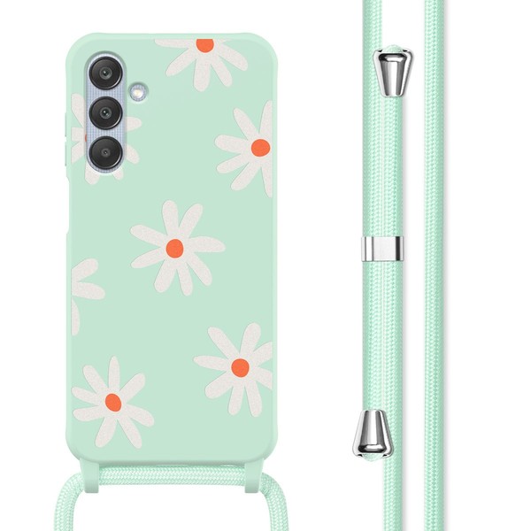 imoshion SilikonhüLle Design Mit Band Samsung Galaxy A25 (5G) - Green Flower Dis-image