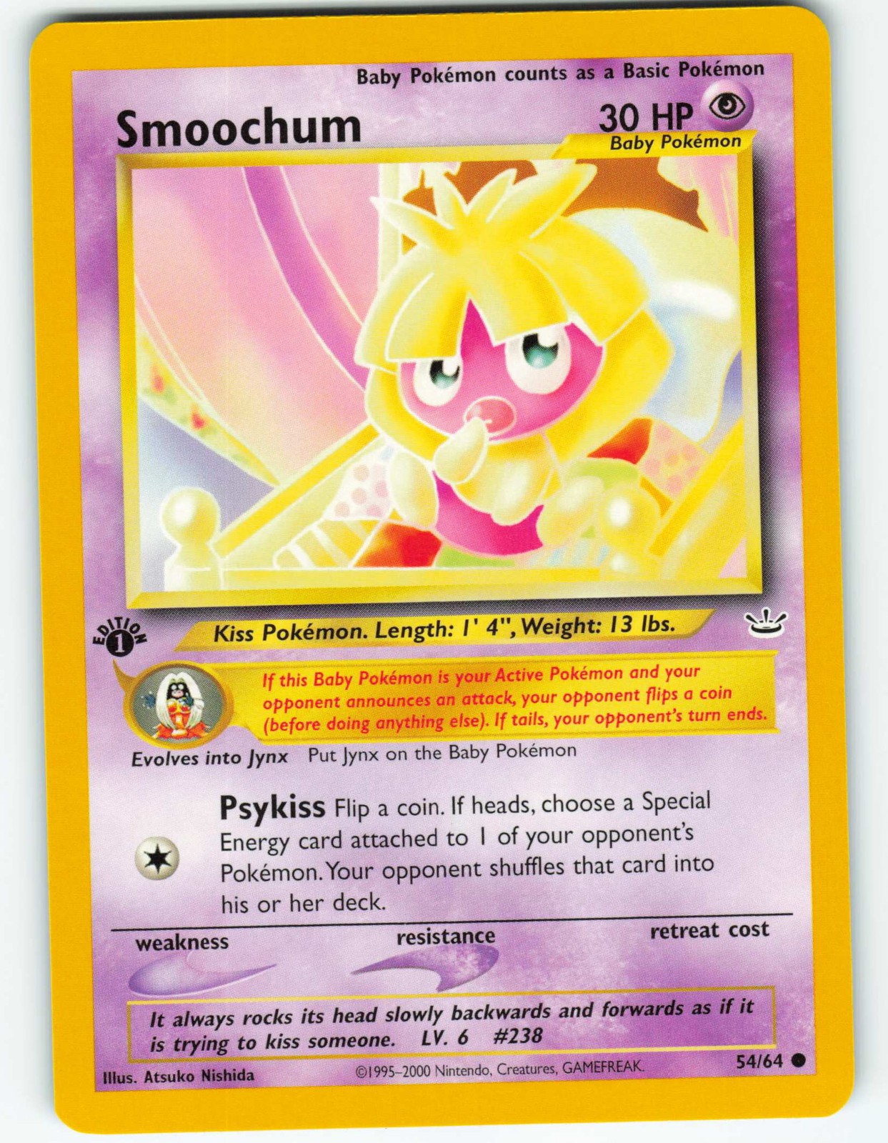 Smoochum - 1st Edition - 54/64 Neo Revelation - Pokémon TCG - 2001