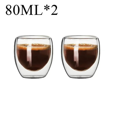2-18 Stück Doppelwandig Hoch Borosilikatglas Becher Hitzebeständig Tee Milch Saft Co