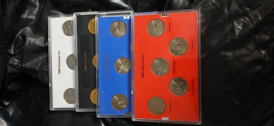 2000–2001 State Quarters Sets – Gold & Platinum Layered – w/ COA – 4 Sets Total - Image 4 of 4