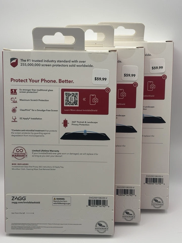 ZAGG InvisibleShield Glass Elite VisionGuard+ Screen Protector for iPhone 12 Pro - Image 3 of 3