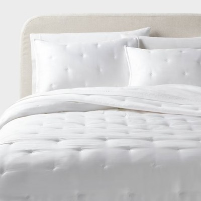 3pc Full/Queen TENCEL Comforter and Sham Set White - Threshold