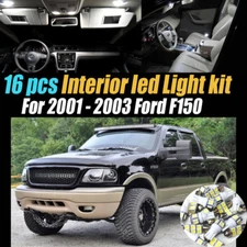 16Pc Super White Car Interior LED Light Bulb Kit Package for 2001-2003 Ford F150