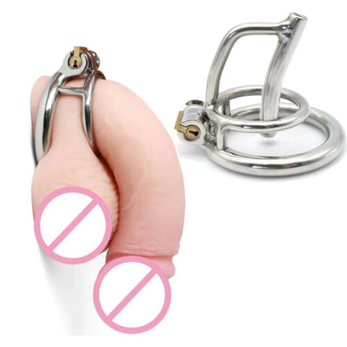 Male Stainless Steel Cock Chastity Cage Lockable Sex Toy for Men Penis Cock Ring eBay picture