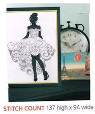SILHOUETTE LADY  CROSS STITCH PATTERN  ONLY  -  EQ  PYW