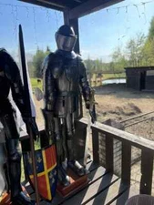 Black Knight's Armor Medieval Full Body Armor Suit with Shield gift