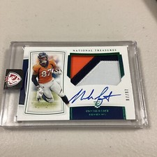 2019 National Treasures Green Numbers 87/87 Noah Fant RPA Rookie Patch Auto RC