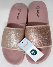 Cat  Jack Pink Glitter Slide Sandal Slip-on Shoes Girls Size - XL 6