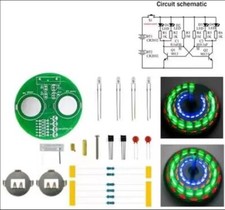 2Sets LED Rotary Gyroscope DIY Desktop Flashing Light Practice Soldering Fun Kit