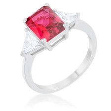 Classic Fuchsia Rhodium Plated Engagement Ring Cubic Zirconia 4.5ct