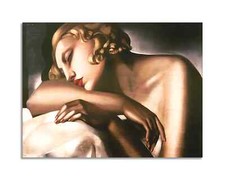 Quadro stampa su tela con vernice effetto dipinto - Tamara de Lempicka