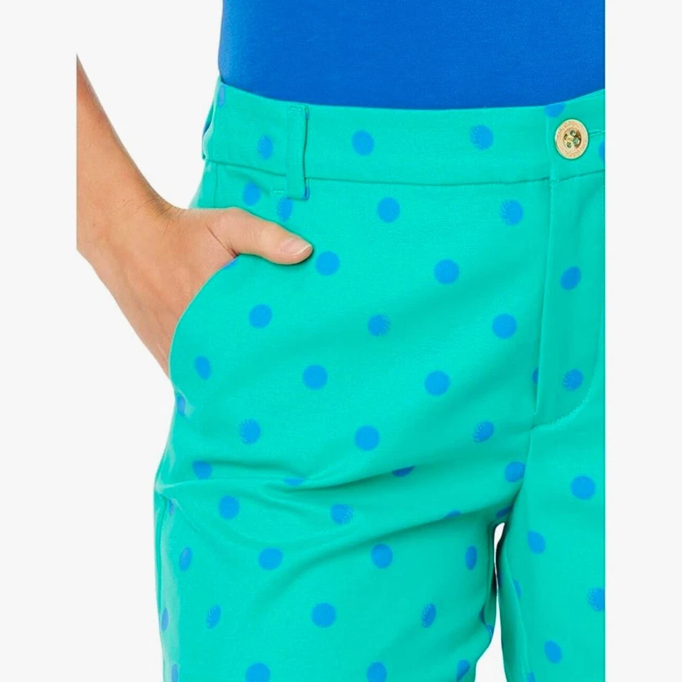 Pantalón corto Lilly Pulitzer Gretchen tiro alto para mujer 00 verde botánico punto más caliente Foto 3 de 4