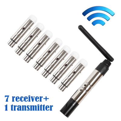 DMX512 2.4G Funk Receiver Set 7x Empfänger + 1 Sender für Bühne Lichteffekte Neu