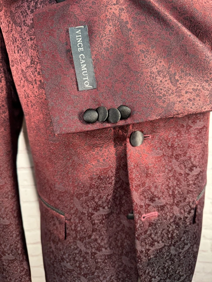 VINCE CAMUTO мужской бордовый красный вечер курильщиков тонкий Sport пальто Blazer куртка 40с - Изображение 4 из 4