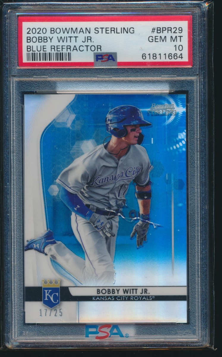 PSA 10 BOBBY WITT JR 2020 Bowman Sterling BLUE REFRACTOR #/25 