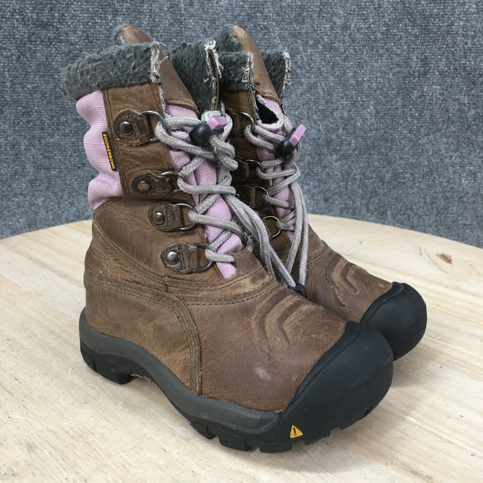 Keen Botas de Senderismo Niños 11 Impermeables Con Cordones Media Pantorrilla Marrón Púrpura Gris Foto 3 de 4