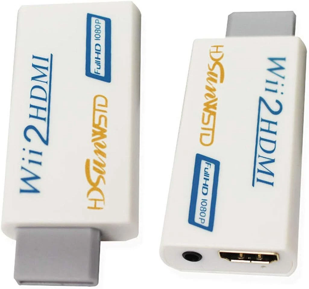 Adaptador de convertidor Wii Hdmi, conector wii a Hdmi salida de vídeo 3,5  mm