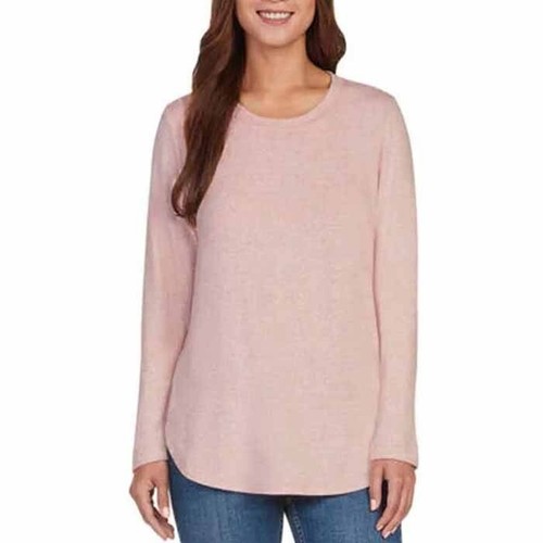 Matty M Women's Crew Neck Long Sleeves Tunic Top Curved Hem - Picture 8 of 19
