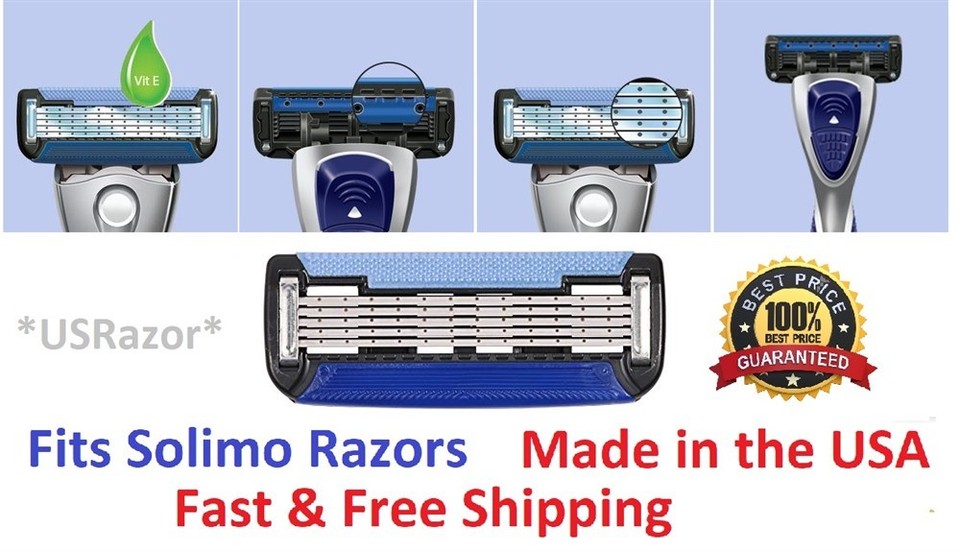 12 Solimo 5-Blade Razor Refills for Men with Precision Beard Trimmer ...