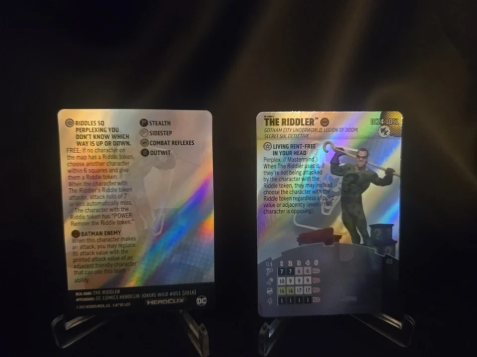 Tarjeta Heroclix Harley Quinn FCBD 2024 LE W PLUS The Riddler Legacy DC24-L051 Foto 4 de 4