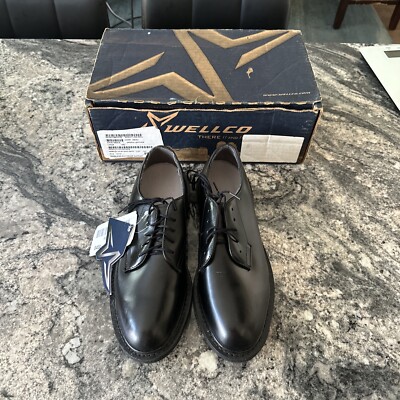 Wellco Mens Black Leather Dress Shoes, Oxford, , Size 10C, Style B301 NEW