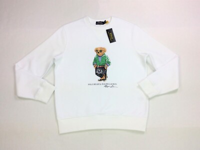 Polo Ralph Lauren Men Polo Bear Graphic Fleece Sweatshirt White | eBay