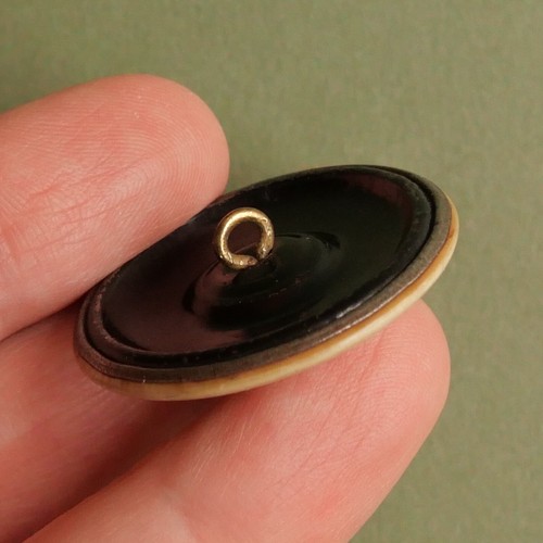 Button Antique - Celluloid/Ivoroïd - 35 MM - 1900 - Jewelled Celluloid Button - Picture 5 of 5