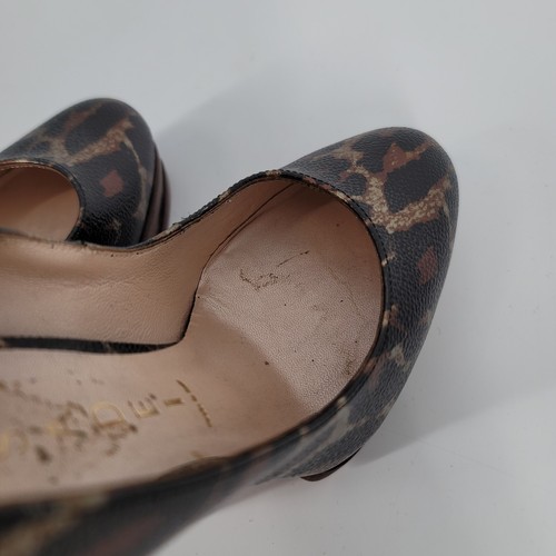 Casadei Animal Print Brown Ultra High Heel Pumps Size 5 - Picture 4 of 11