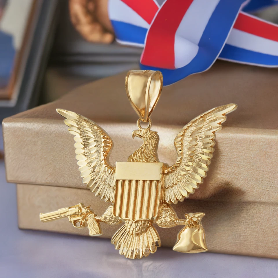 Bolso de Dinero Pistola Águila Dorada Para Hombres Grande DC Hip-Hop Colgante Foto 3 de 4