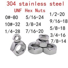 304 Stainless Steel UNF Hexagon Nuts Fine Thread Hex Nut