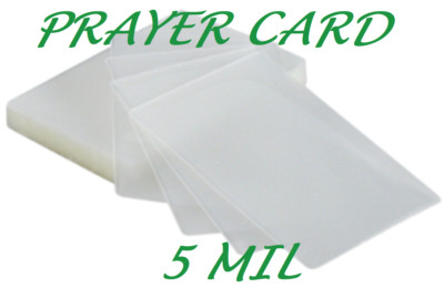 Laminating Pouches Prayer Card 5 Mil 500 2-3/4 x 4-1/2 EXTRA CLEAR, SEALED BOXES