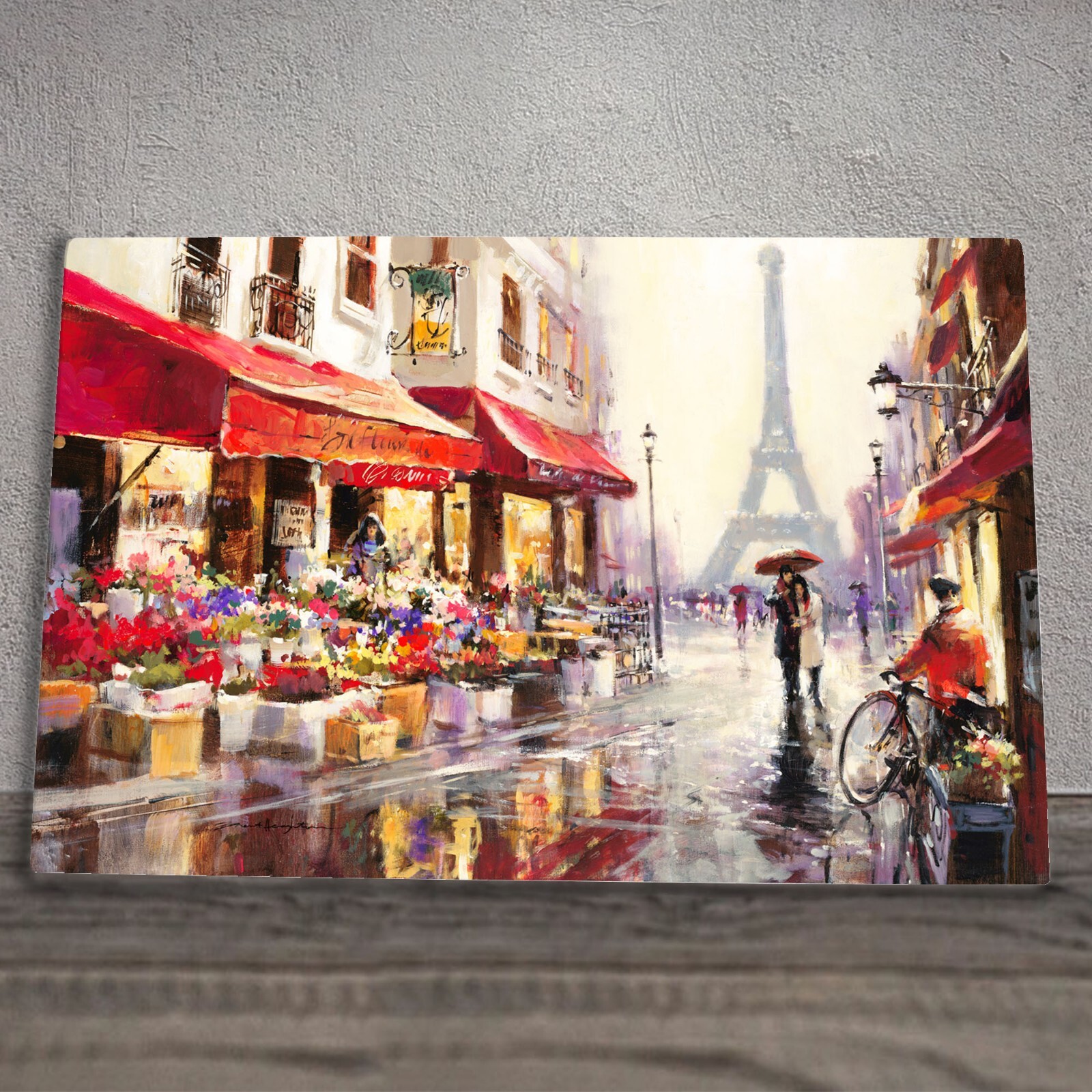April in Paris Tile Plaque Sign Wall Art Eiffel Tower Brent Heighton 20x30cm