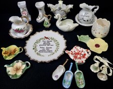 (17) vintage smaller porcelain & ceramic vases dishes collectibles spoon rest 