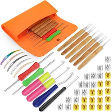 48 Pcs Dreadlock Crochet Hook Bent Latch Hook Crochet Needle for Hair Braiding