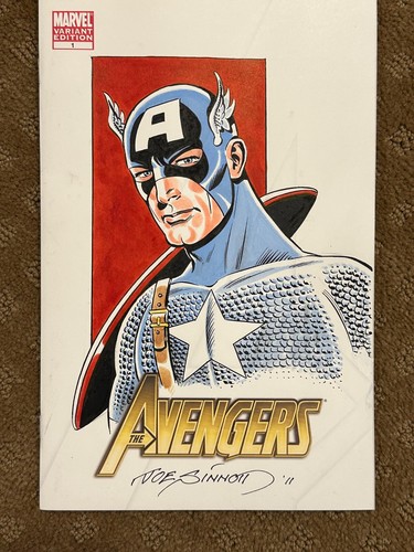 Joe Sinnott sketch original art Marvel cover avengers Captain America Stan Lee