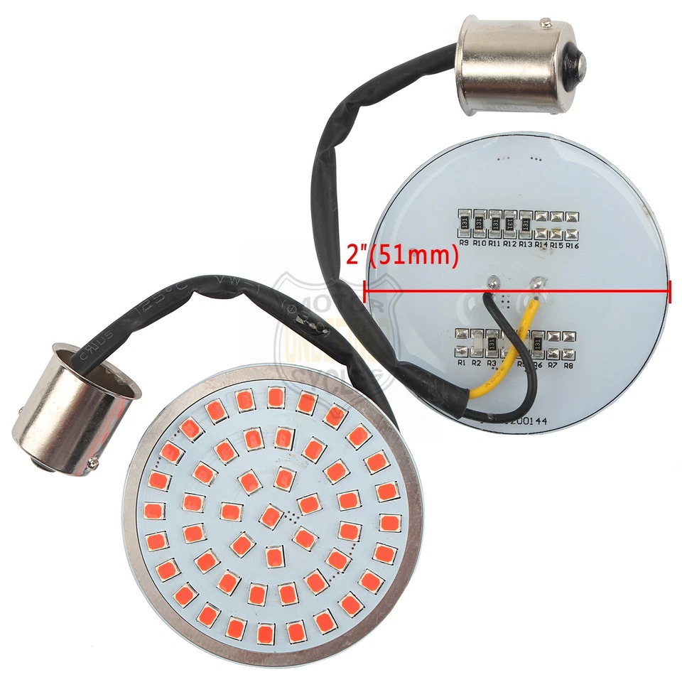 Luz de señal de giro LED 1156 lente roja 4X para Harley Sportster Softail Dyna Touring Foto 4 de 4