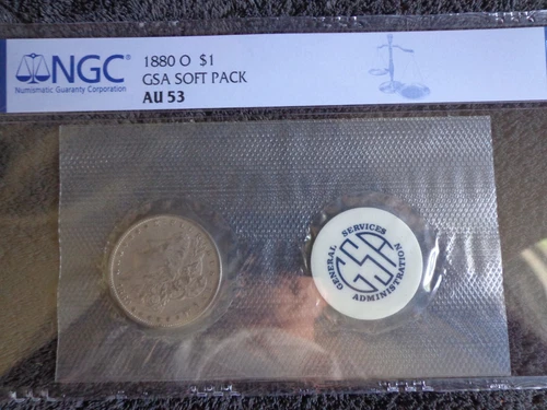 1880-O GSA Soft Pack NGC AU53 Morgan Silver Dollar