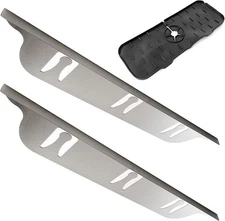 2-Pc Stainless Steel Stove Gap Covers + Sink Splash Guard Mat – Trim Kit NEW