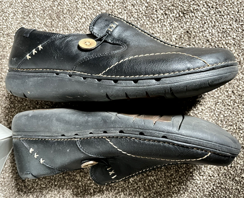 Clarks UnLoop Womens Leather Slip On Flat Comfort Work Shoes Black Size UK 8 E - Picture 11 of 23
