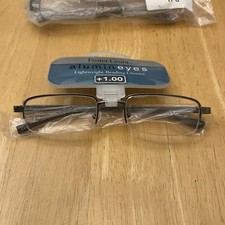 LOT OF 2 Foster Grant Alumineyes Gun Metal 1.00 Reading Glasses READERS