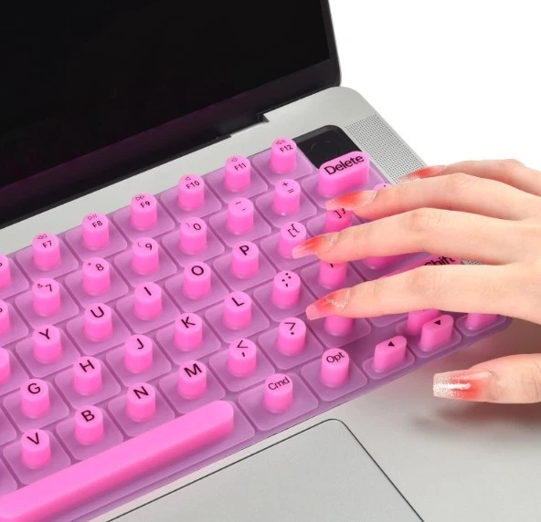 Keyboard Cover for Long Nails, Raised Keyboard Protector - Purple Color - Image 3 of 4