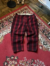 VTG 50s Buffalo Plaid Lumberjack Hunting Logger Pants Red Black 36