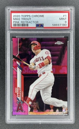 Mike Trout 2020 Topps Chrome - #1 Pink Refractor Angels PSA 9 Mint