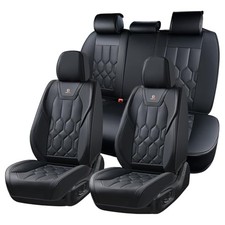 Seat Covers Universal Fit for Cars SUVs Trucks, Black  Full Full Set A: Black