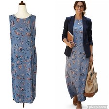 VINTAGE 90s PETITE SOPHISTICATE Floral Midi Dress Size 12 Petite Teacher Cottage