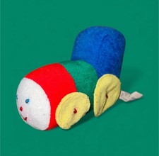 VTG Eden Terrycloth Train Plush Lovey Rattle Stuffed Baby Toy 6  