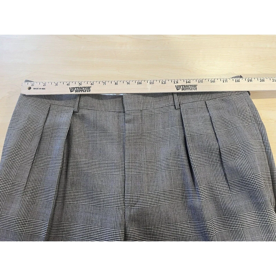 Pantalones de Lana Polo Ralph Lauren Vintage Años 80 90 38x30 Plisados Pata de Gallo Foto 3 de 4