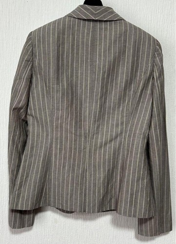 Authentic Paul Stuart Stripe Set Up Jacket & Pants Wool Linen Light Grey Size M - Picture 3 of 10